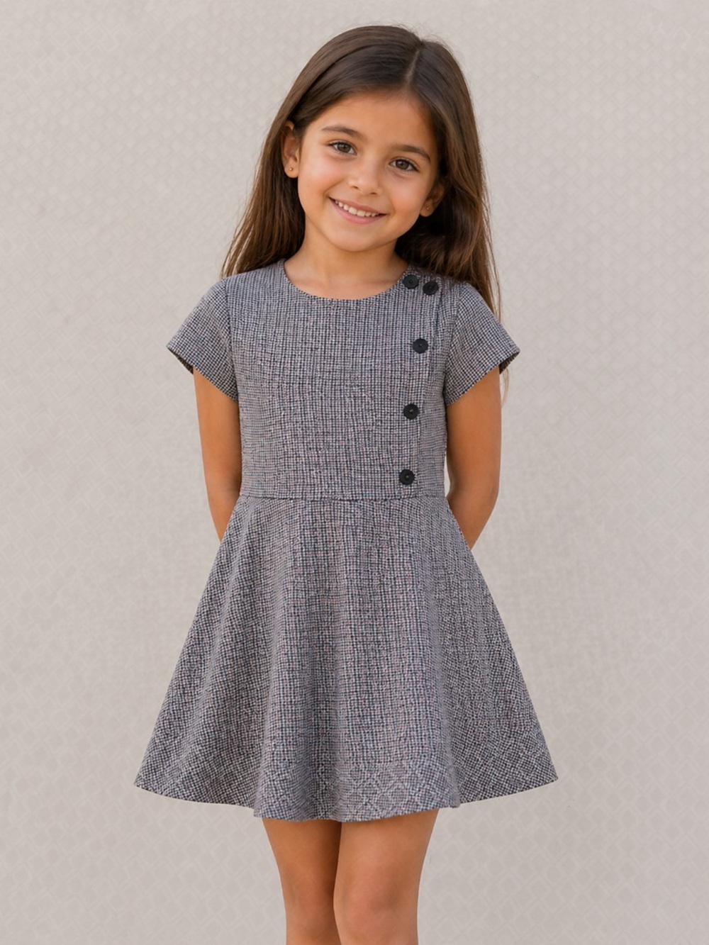 Zara Grey Tweed Fit-and-Flare Dress